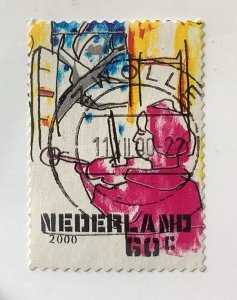 Netherlands 2000 Scott 1063o used - 60c, December stamp, Violin Player