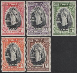 Tonga 1944 SG83-87 Silver Jubilee Queen Salote's Accession MNH