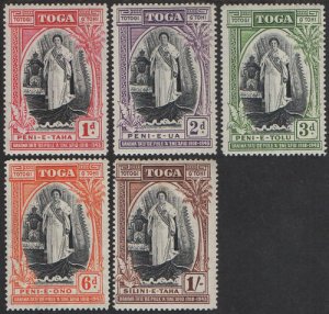 Tonga 1944 SG83-87 Silver Jubilee Queen Salote's Accession MLH