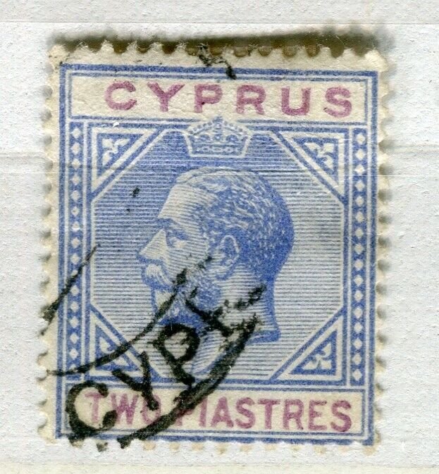 CYPRUS; 1912 early GV issue fine used 2Pi. value