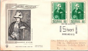 Argentina 1968 FDC - Eduardo Sivori - Buenos Aires - 2 x P20 Stamp - J97