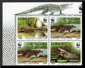 2003 Cuba 4553-4556VB+Tab WWF / Reptiles