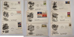 US 1974 9 First Day Covers official & Stamps #10011