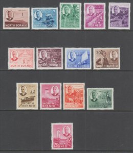 North Borneo Sc 244-256, 259, MLH/MNH. 1950-52 KGVI to $2 value, + redrawn 50c