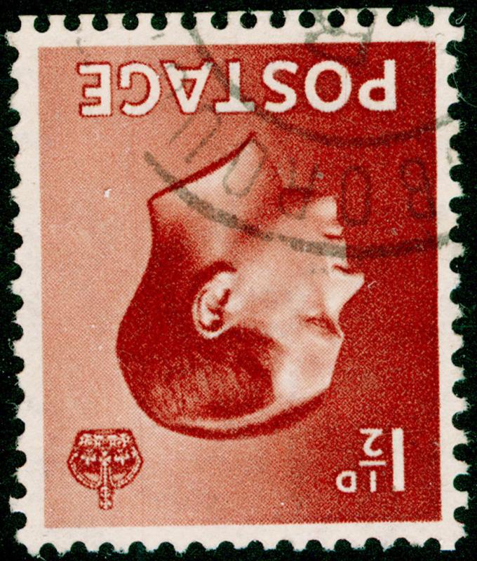 SG459Wi, 1½d red-brown, FINE USED, CDS. WMK INV