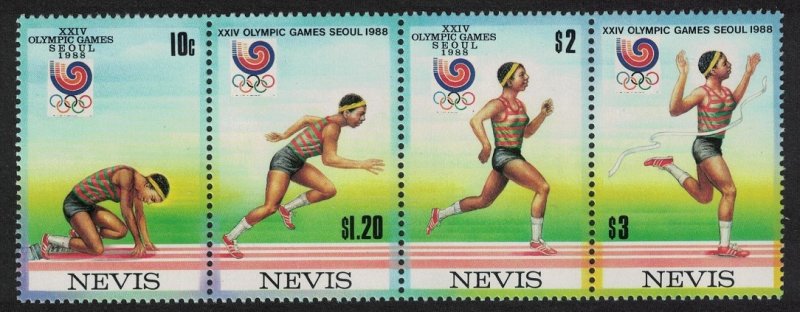 Nevis Olympic Games Seoul 4v Strip 1988 MNH SG#502-505