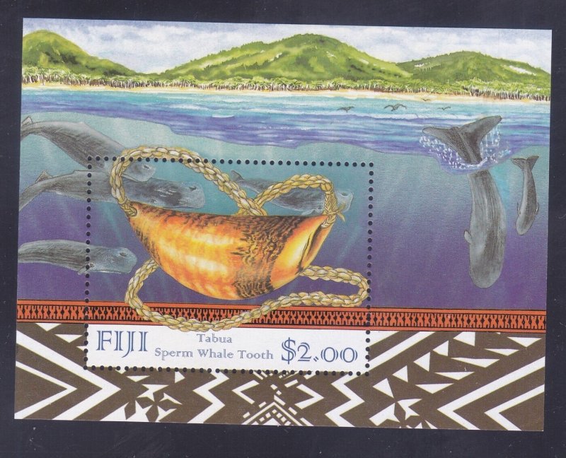 Fiji 824a MNH 1998 $2 Sperm Whale & Tooth Souvenir Sheet Very Fine