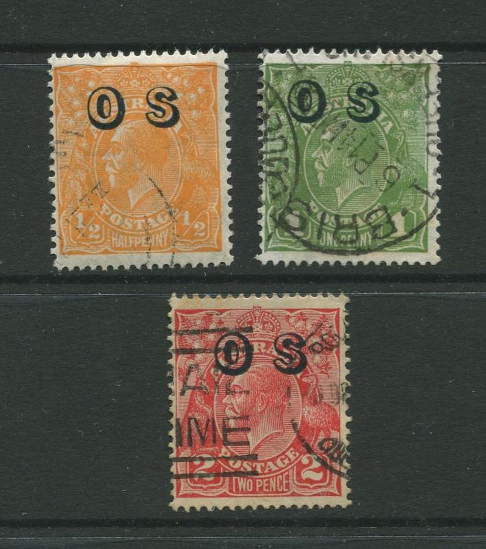 STAMP STATION PERTH: Australia  #O6-O8 Used 1932 3 Single Stamps