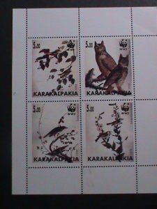 ​RUSSIA-1998 -WWF-WORLD WILD FUND-BEAUTIFUL LOVELY BIRDS -MNH-SHEET VERY FINE