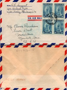 1947 Cuba to United States Using a Block of 4 ( Postal History ), 1947