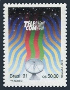 Brazil 2332 two stamps, MNH. Michel 2432. Telecom-1991.