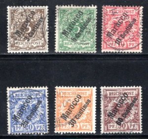 Germany Offices In Morocco  #1-6 Used  VF  CV $97.00  ...   2400001