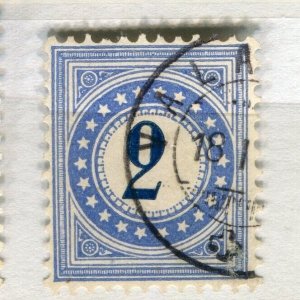 SWITZERLAND; 1878-80 early classic Postage Due issue used Shade of 2c. value