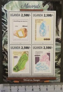 Uganda 2013 minerals stamp on stamp m/sheet mnh 