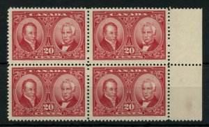 ?#148 Baldwin & Lafontaine, margin blk of 4, VF MH, Cat$360 Canada mint 