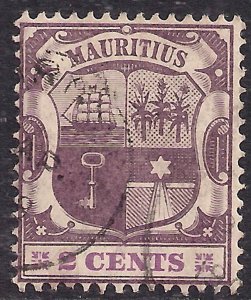 Mauritius 1904 - 07 KEV11 2ct Dull & Bright Purple used SG 165 ( E362 )