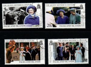 FALKLAND ISLANDS SG843/6 1999 QUEEN MOTHER CENTURY  MNH