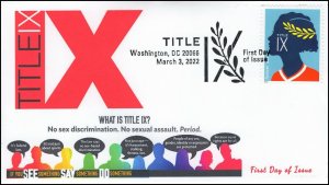 22-035, 2022, Title IX, First Day Cover, Pictorial Postmark, Washington DC, Educ