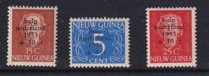 Netherlands  New Guinea  #B1-B3 MNH 1953 flood relief surcharge