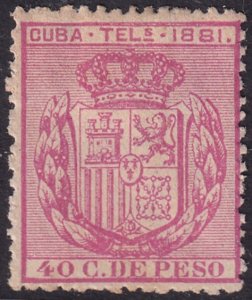 Cuba 1881 telégrafo Ed 53 telegraph MH*