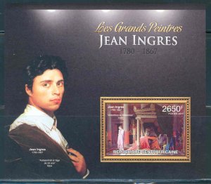 CENTRAL AFRICA 2012 JEAN INGRES  SOUVENIR SHEET MINT NH