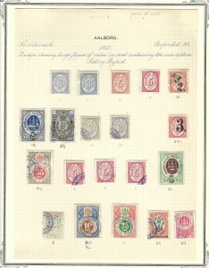 DENMARK 1885 COLLECTION OF 100+ LOCAL STAMP ISSUES OF AALBORG ATTRACTIVE DESIGNS