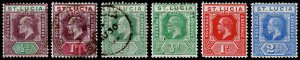 St. Lucia Scott 43-44, 57, 64-65, 67 (1902-12) Used/Mint H F-VF, CV $17.90 M