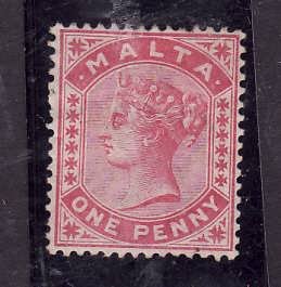 Malta-Sc#9- id2-unused hinged 1p car red QV-1885-