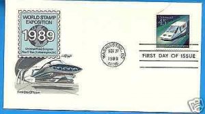 C123  SPACECRAFT 45c AIRMAIL 1989, U/A ARTMASTER FIRST DA...