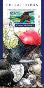 SOLOMON ISLANDS 2015 SHEET FRIGATEBIRDS BIRDS slm15305b