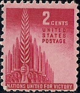 907 2 cents Allied Nations Stamp mint OG NH VF