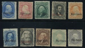 Lot of 10 Type B Mint Specimen Stamps Between 63S & 78S) BZ1534