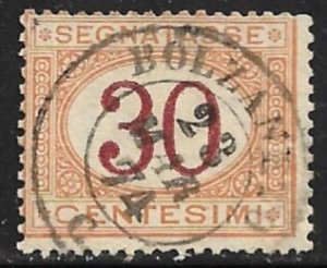 ITALY 1870-1925 30c Buff and Magenta Postage Due Sc J8 VFU 1874 Cds