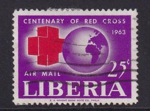 Liberia  #C153 used  1963  Red Cross 25c