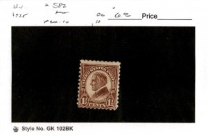 United States Postage Stamp, #582 Mint Hinged, 1923 Harding (AE)