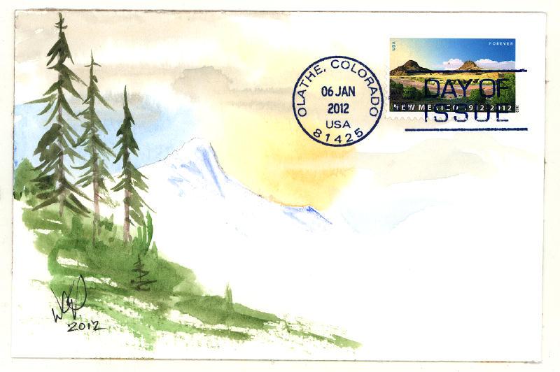 Art Cover - Orig Watercolor - New Mexico Statehood FDC