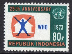 Indonesia 1973 Sc#841 WHO (UN) 25th.Anniversary Single MNH