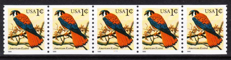 MOstamps - US Scott #3044 Mint OG NH Coil Plate # Strip of 5 - Lot # DS-7801