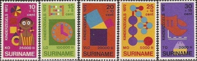 Suriname 1972 MNH Stamps Scott B187-191 Children Toys Science Education