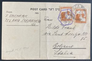 1940 Tel Aviv Palestine Postcard Cover To Bolzano Italy