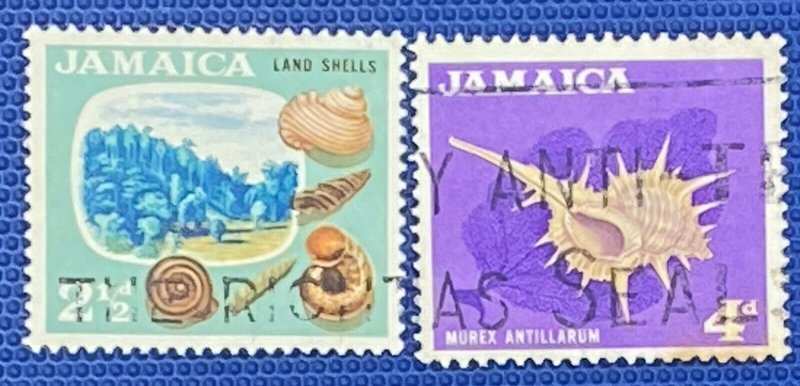 ZAYIX - 1964 - Jamaica- # 220, 222 - Used - Marine Life - Shells