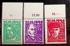 GERMAN AREA - MECKLENBURG Sc 12NB1-3 NH ISSUE OF 1945 - POLITICAL LEADERS