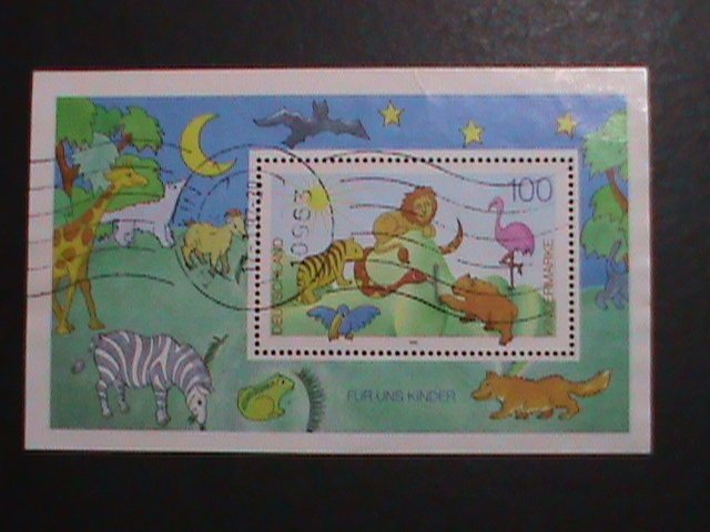 GERMANY-1995 SC # 1908  ZOO- FOR THE CHILDREN FANCY CANCEL S/S VERY FINE
