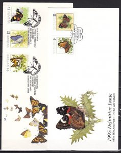 New Zealand, Scott cat. 1075-1079. Butterfly Definitive issue. First day cover ^