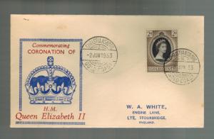 1953 Gold Coast Coronation to England FDC first day cover QE2 Queen Elizabeth II