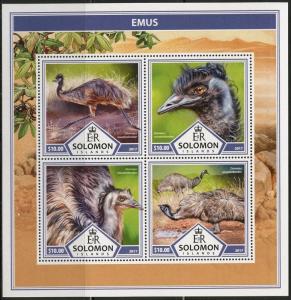 SOLOMON ISLANDS 2017  EMUS  SHEET MINT NH