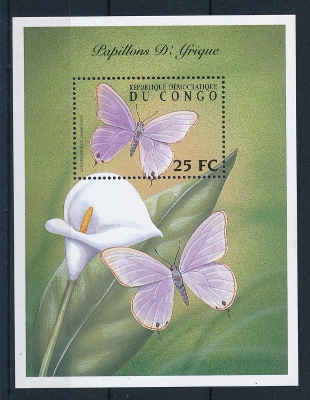 [28568] Congo Kinshasa 2001 Butterflies Schmetterlingen Papillons  MNH Sheet