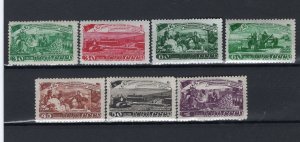 RUSSIA YR 1948,SC 1237-43,MI 1261-67,MNH,AGRICULTURE 5-YR PLAN,LIGHT SHADES/PAPE