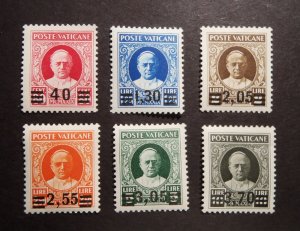 VATICAN # 35-40 MNH Mint Never Hinged OG Original Gum VF-XF Complete Set, Signed