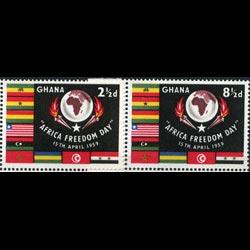 GHANA 1959 - Scott# 46-7 Freedom Day Set of 2 NH